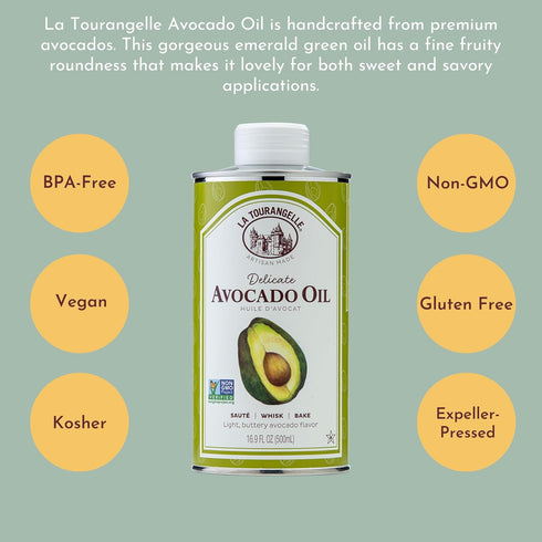 La Tourangelle Avocado Oil - Handcrafted from Premium Avocados - 8.45 fl oz - Great for Cooking and Skin