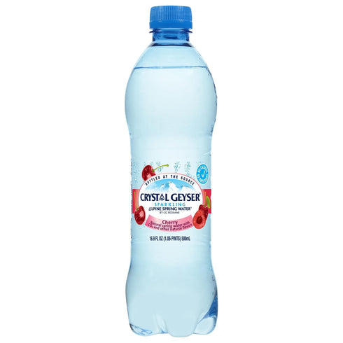 6-Pack, 16.9oz Crystal Geyser Sparkling Natural Alpine Spring Water, Cherry and Other Natural Flavors, Bottles, Zero