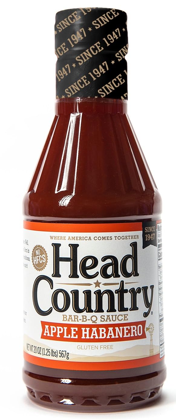 Head Country Bar-B-Q Sauce, Apple Habanero | 20 Ounce (Pack of 6)