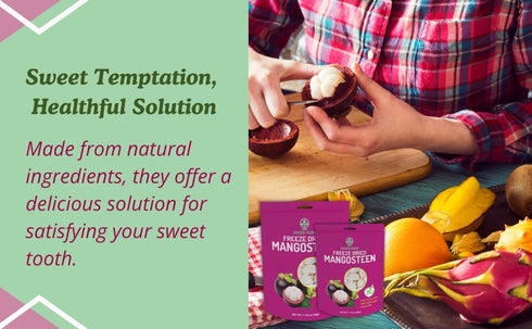 (Pack 3) NOKKI FARM Freeze Dried Mangosteen - Healthy & Exotic Tropical Fruit Snacks, No Added Sugar or Preservatives