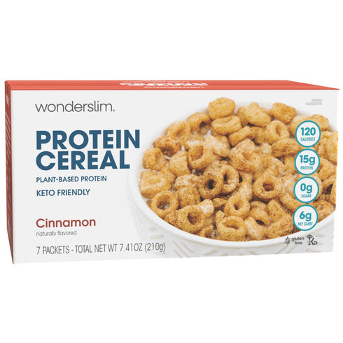 WonderSlim Protein Cereal, Cinnamon, Zero Sugar, Gluten Free, Keto Friendly & Low