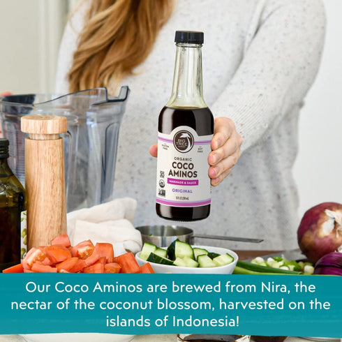 Big Tree Farms Organic Coco Aminos, Liquid Coconut Aminos, Soy-Free Sauce, Low Sodium, Gluten Free, Kosher, Non-GMO, 10
