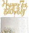 Gold Glitter Happy 7th Birthday Cake Topper, 7 Years Old Birthday Party Decorations, Boy or Girl Cake Toppers
