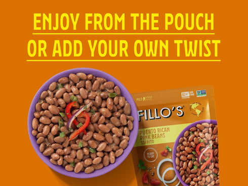 Pack 10 oz 6 Fillo's Ready to Eat Beans Variety | Black Beans, Lentils, & Pink Beans | Gluten-Free, Preservative-Free