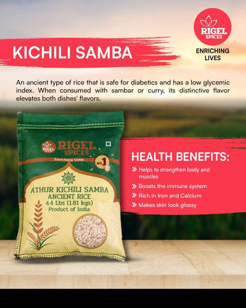 (10Lbs) 12+ Rigel Spices | Athur Kichili Samba Rice | AGED MONTHS | GLUTEN FREE | Ancient Rice from India