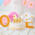Amosfun 2pcs Mini Crown Cake Topper - Pearl Rhinestone Queen Princess Tiara for Birthday Wedding Party