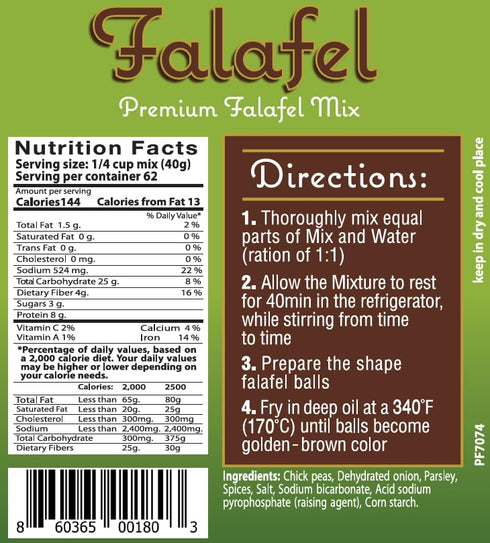 Mediterra Spread The Health (5.5 LB 325 42 Restaurants' choice Falafel Mix - yields balls OR Burgers) Gluten Free