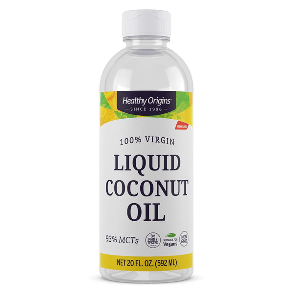 Healthy Origins Coconut Oil, Liquid (100% Virgin) - Virgin, Unrefined, Cold-Pressed Liquid