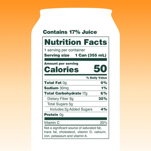Packed 12oz (12-Cans) OLIPOP Prebiotic Soda Pop, Orange Cream, A New Kind of Soda with Prebiotics, Fiber