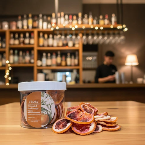 Utama 30+ Dehydrated Blood Orange Slices Dried Citrus Wheels for Cocktails, Garnishes, Crafts, and Decorations - MADE