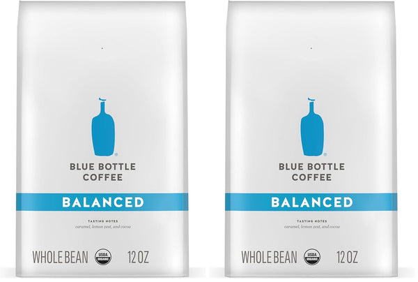 Blue Bottle Whole Bean Organic Coffee, Balanced, Medium Roast, 12 Ounce bag