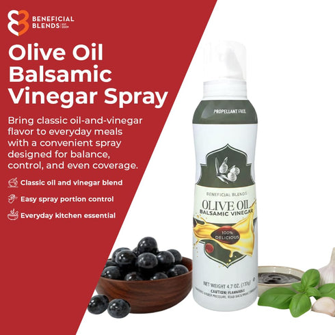 4.7 oz Olive Oil & Balsamic Vinegar Salad Spray, Vinaigrettes & Cooking, No Propellants, Quality Crafted in USA, Net Wt