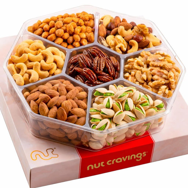 NUT CRAVINGS - Easter Mixed Nuts Gift Basket in Red Gold Box