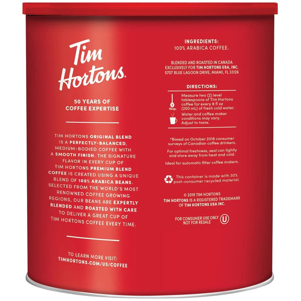 KD Chocolates 3 lb Tiim Hortons Original Blend Ground Coffee, Medium Roast