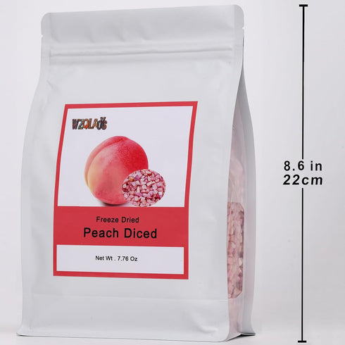 WZQLAOYS 220g/7.76oz 100% Freeze Dried Diced Peaches Natural, No Additives.for Baking,Tea,Smoothie, Yogurt,Cake