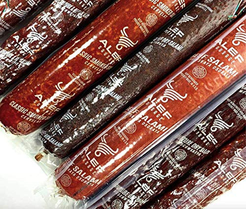 1.5 Lb Alef Beef Salami Evreyskaya (Jewish) - Cured Charcuterie Meat, Perfect Hard Salami For Deli & Charcuterie Boards