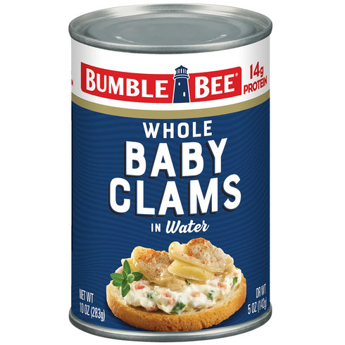 Bumble Bee Whole Baby Canned Clams, 10 oz Can - Ready to