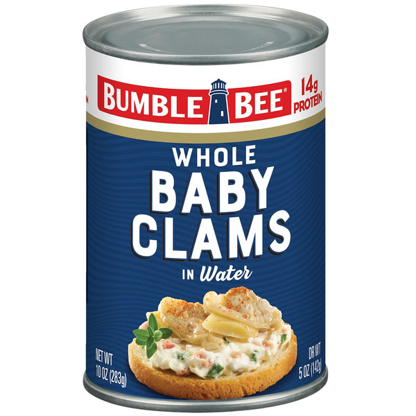 Bumble Bee Whole Baby Canned Clams, 10 oz Can - Ready to