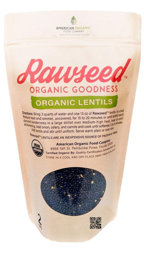 2 lbs 2 Pack (4 lbs Canada/Packaged Rawseed Organic Certified Black Lentils total) Grown in in USA