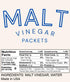 Packets (40 Count) 8 Packs, Malt Vinegar Single-Serve Gram Portion Control Tangy English-Style Malt Vinegar, On-the-Go