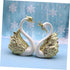 2 Pcs Small Swan Car Ornaments for Home Water Table Decorations, Mini Swan Crown Cake Topper