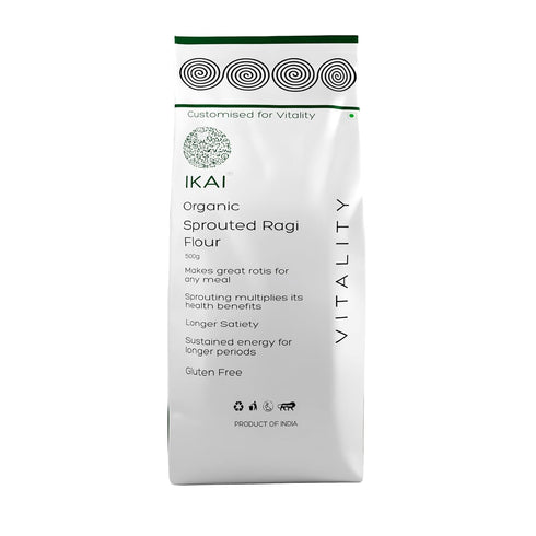 Pack) IKAI Organic Pure Besan Fresh Milled Gram Flour + Sprouted Ragi Flour/Finger Millet Flour | (Combo