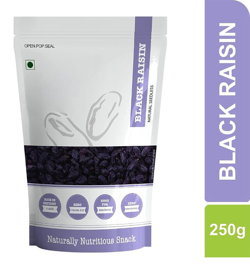 Generic -250 Premium Black Raisins High in Antioxidant| Naturally Sweet and Tasty, Energy Booster, Delicious & Healthy