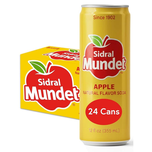 Sidral Mundet - Mexican Soda Soft Drinks, Apple (12 oz, 355ml) 24