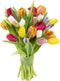 KaBloom - Bouquet of 20 Assorted Tulips with Vase - Fresh Flowers
