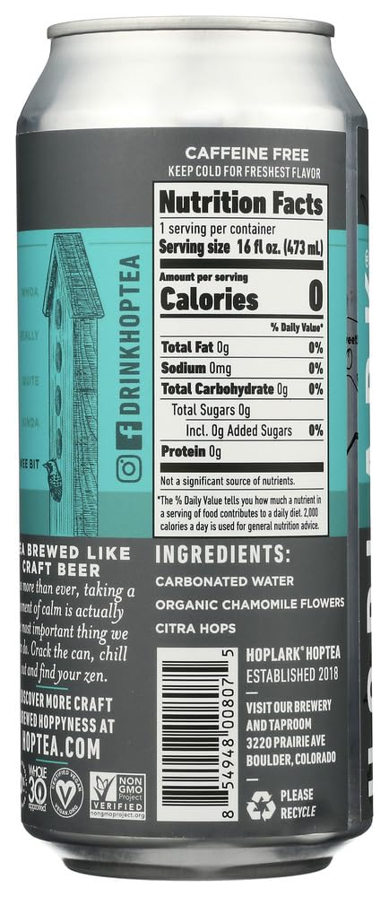 Hoplark Hoptea 16 12 Hoplark The Calm One Sparkling HopTea, Fluid Ounce -- per case.