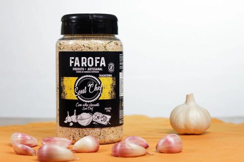 Soul Chef Seasoned Cassava Flour - Traditional - Farofa - Imported from Brazil - Delicious Flavor - Crispy Texture