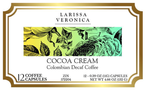 Larissa Veronica (12 572204) 3 Pack Cocoa Cream Colombian Decaf Coffee (Single Serve K-Cup Pods) (Gourmet, Naturally