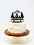 YzYbuaego Mountain Wedding Cake Topper, Mr & Mrs Cake Decorations for Forest Theme Outdoors Wedding
