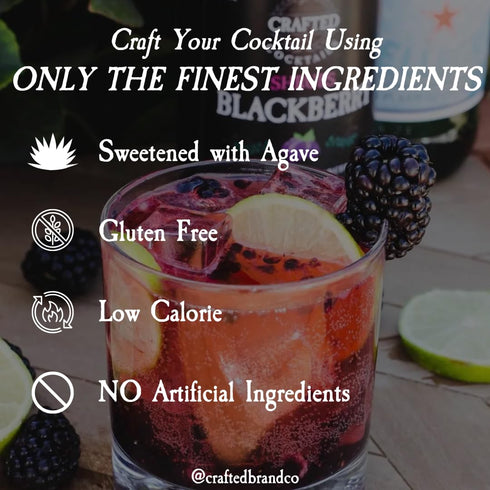 2 Pack Crafted Cocktails - Blackberry Shrubs - - Use as cocktail enhancer, soda flavoring, or culinary ingredient