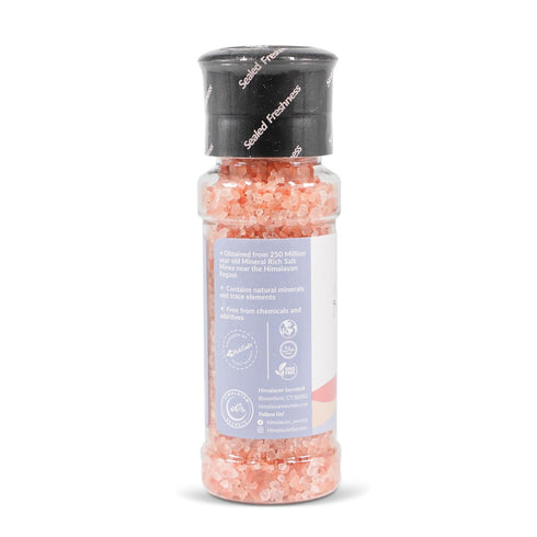 Himalayan Secrets Natural Pink Cooking Salt in Refillable Grinder, 8 oz Healthy Unrefined Coarse Salt