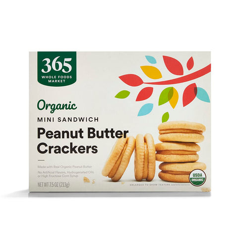 365 7.5 by Whole Foods Market, Organic Peanut Butter Mini Sandwich Crackers, Ounce