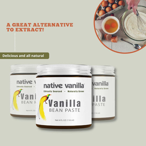 Vanilla Bean Paste - Native Vanilla, All Natural Pure Vanilla Bean Paste for Cooking and Baking, 4 oz