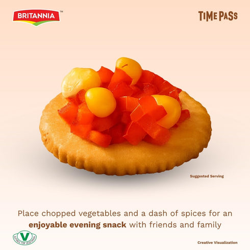Pack- 312 GM(11 oz)- 8 39gm Britannia Time Pass Classic Salted Biscuits | Family * | Light & Crispy Snack Perfect