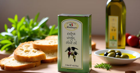 3 (101 oz) Montinaro Italian Extra Virgin Olive Oil Liter fl Tin Cold-Pressed EVOO from Puglia, Italy Coratina