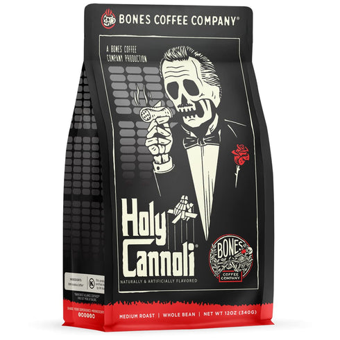 Bones Coffee Company Holy Cannoli, Baked Cannoli Flavored Coffee, Medium Roast Low