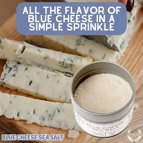 GLP-1 2.7oz Blue Cheese Sea Salt | Gourmet Infused Sea Salt | Artisanal Seasoning | Non GMO, All Natural | Magnetic Tin