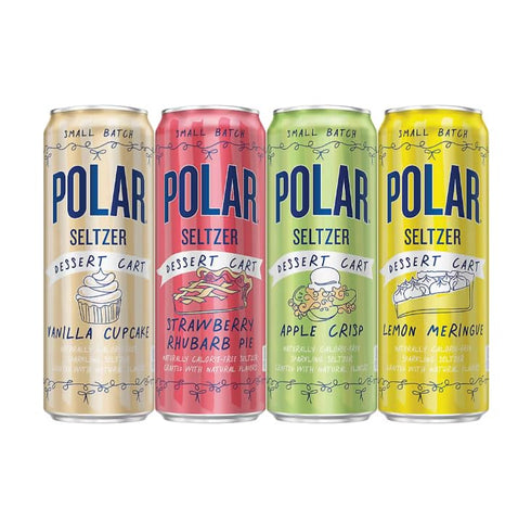 Generic Pack 24 pk./12 oz. Polar Dessert Cart Variety - Strawberry Rhubarb, Key Lime Pie, Lemon Cookie, Vanilla Cupcake