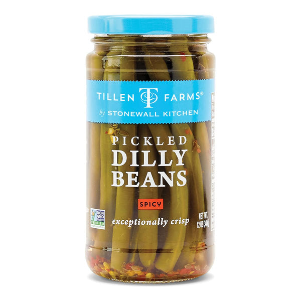 tillen farms Pickled Hot & Spicy Dilly Beans, 12 oz