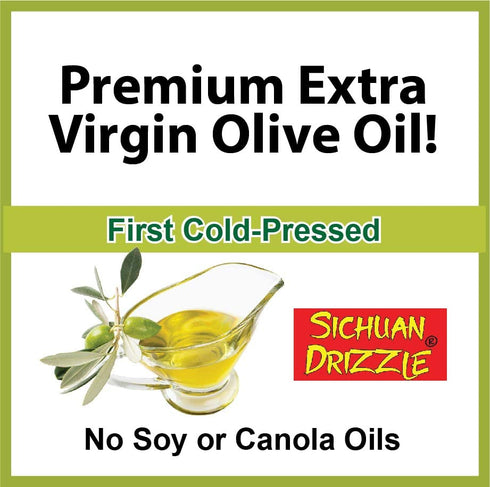 Sichuan Drizzle Chinese Chili Oil - Premium EVOO, Toasted Sesame Oil, Hot Chili Flakes, Vegan, Gluten-Free