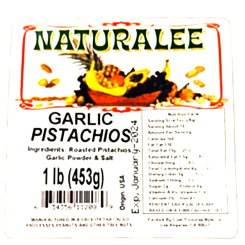 1 lb Naturalee Pistachios - Garlic - Premium, High Protein - Savor the Flavor then Open