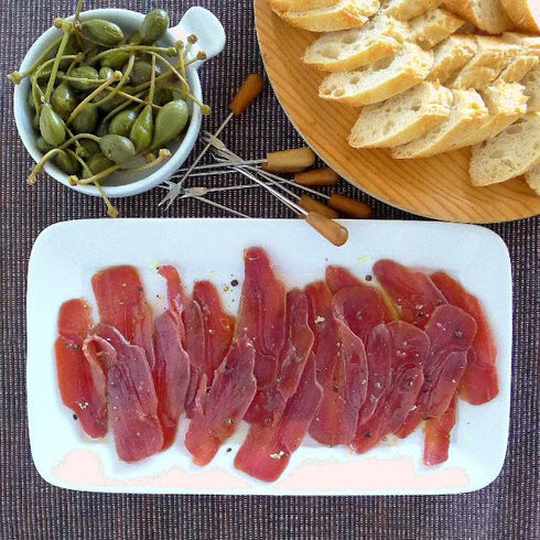 8.8oz (250g) pack Mojama Whole Yellowfin Tuna Fillet, Traditional Spanish Dry-Cured Tuna Loin with Sea Salt, Rich Umami