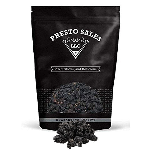 Mulberries, Packed 1 lb. (16 oz.) "FRESH" Dried Black - No sugar added, Delicious, Quality, Vegan, User Friendly