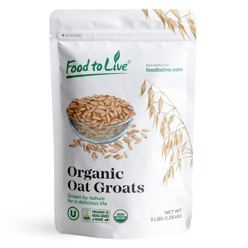 Food to Live Gluten Free Organic Oat Groats, 3 Pounds 100% Whole