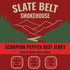 2.5 Slate Belt Smokehouse Scorpion Pepper Jerky, Spicy Beef Jerky with Heat Ounce