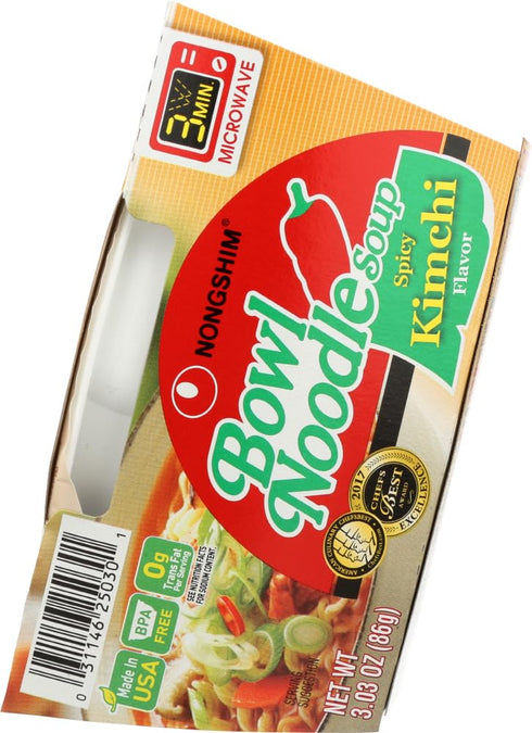 12 Packs 3.03 Oz 10 Nongshim Bowl Noodle Instant Noodle Soup Spicy Kimchi No Msg of Wf
